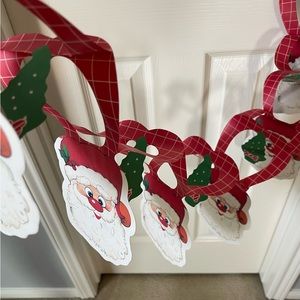 Vintage Paper Santa Garland - 8ft Long